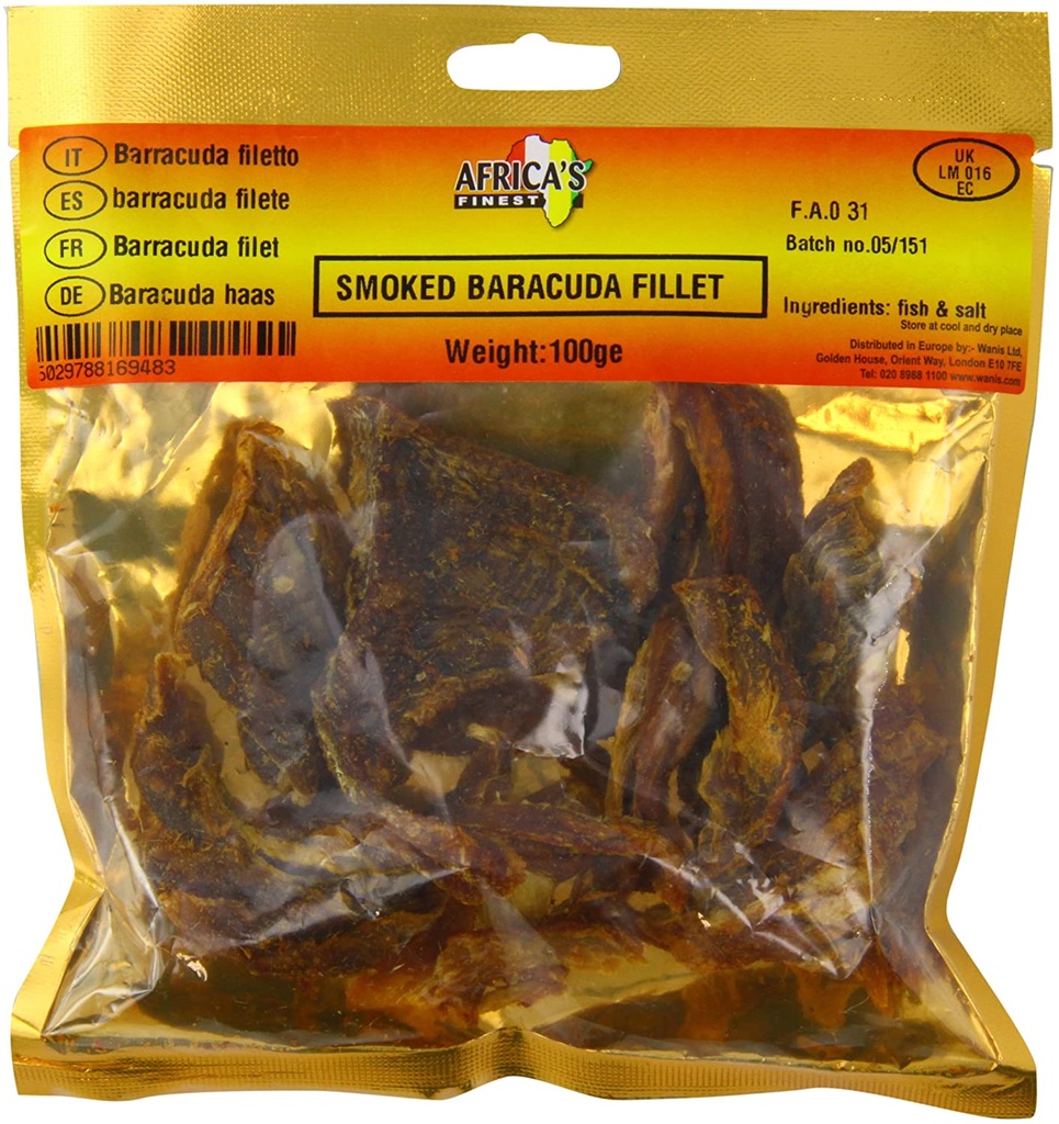 [FIS9166] Dried Smoked Baracuda Fillet 100g