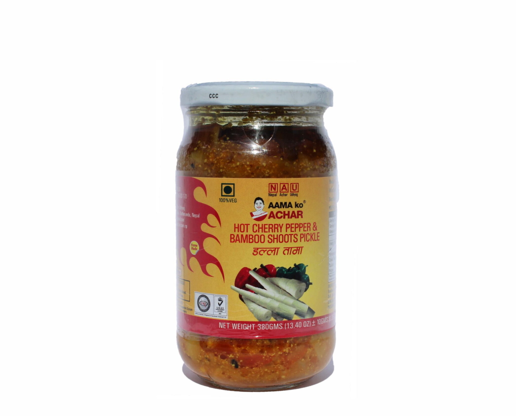 Aama ko Hot Cherry Bamboo Shoots Pickle380GM
