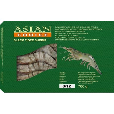 [SHR8144] Black Tiger Shrimp 8/12 (with head)