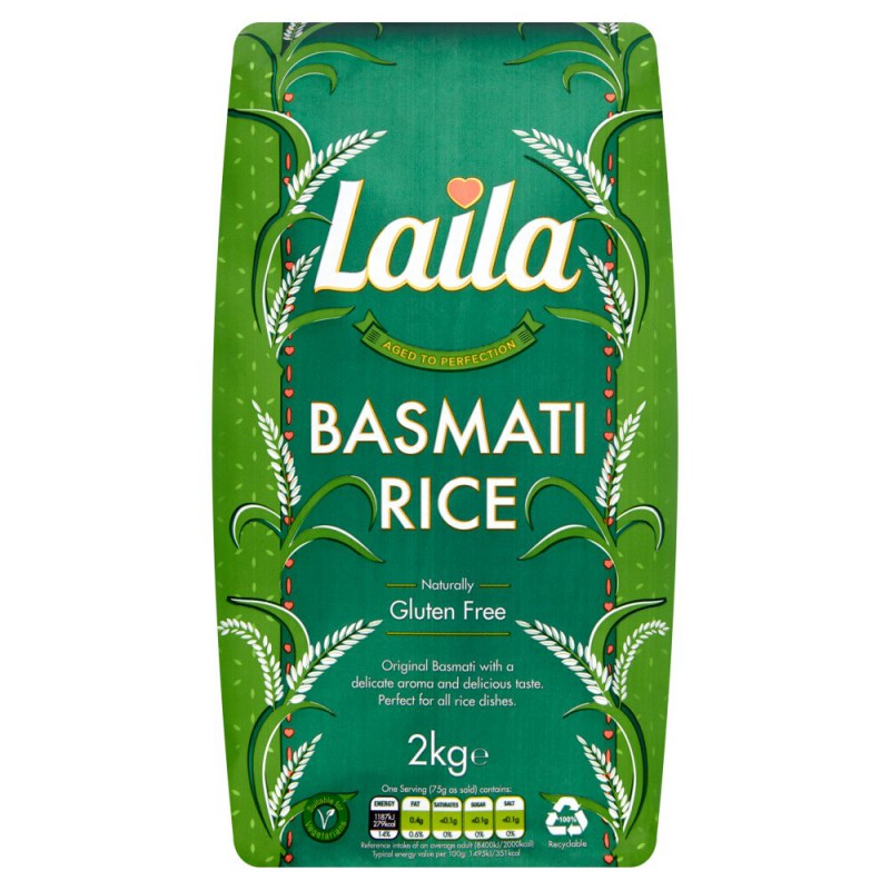 Laila Basmati Rice 2Kg (green)