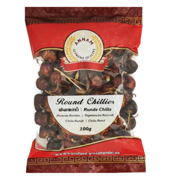 Annam Dried (Round) Red Chillies 100Gm