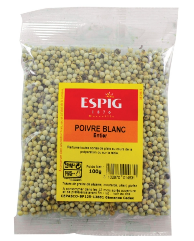 [WHO9266] Espig White Pepper Whole 100Gms