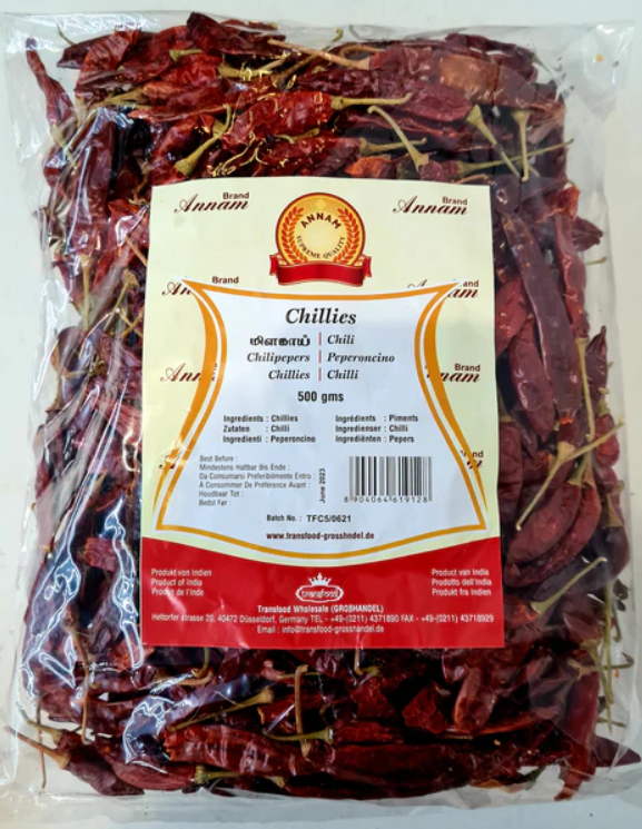 Annam Dried Red Chilli 500Gms