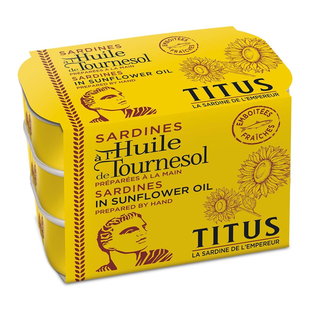Titus sardines A L'Huile 3X125Gms