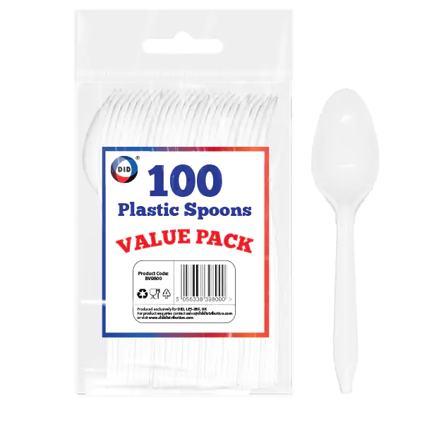 [PAP14128] White Plastic Spoon 100U