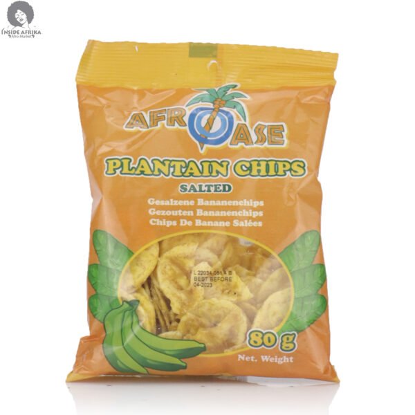 Afroase Plantain Chips Salted 80Gm