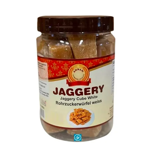 Annam Jaggery White Cube Jar 1Kg