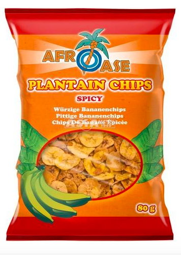 Afroase Plantain Chips Spicy 80Gms