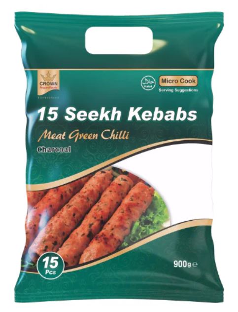 [MEA8721] Crown Green Chilli Meat Kebab 15Pcs 900Gms