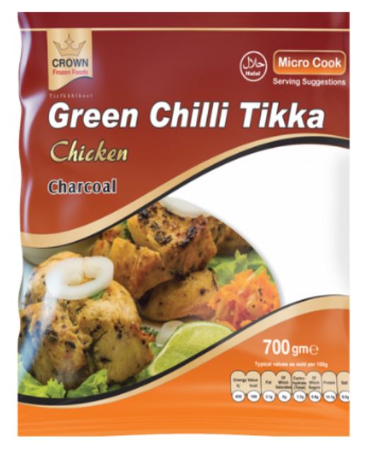 [MEA8718] Crown Chicken Green Chilli Tikka  700Gms