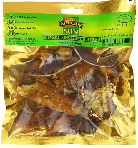 [MEA15429] Afroase Catfish Fillet Smoked & Dried 100Gms