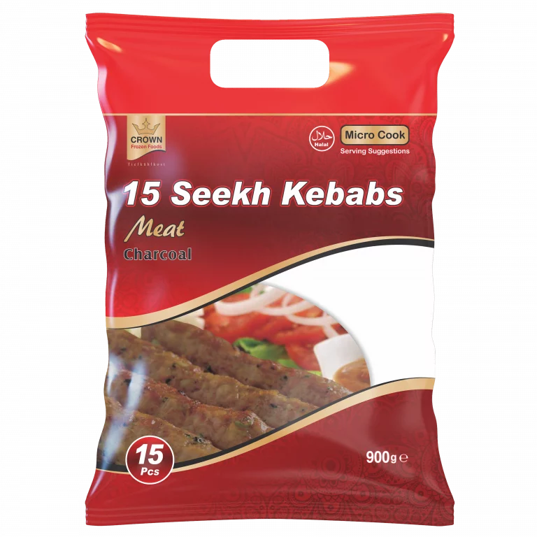 Crown Reshmi Seekh Kebabs Meat 15Pcs